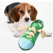 Chaussures à mâcher pour chiens baskets pour chiens drôles nettoyage des dents son chien jouets chaussures en toile chiot ennuyeux fournitures Orange