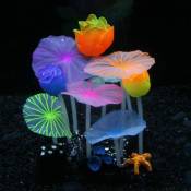 Décoration d'aquarium en forme de lotus - Décoration d'aquarium en silicone, respectueuse de l'environnement pour eau douce et salée 3 lotus 6