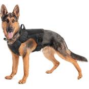 Fortuneville - Vêtements d'entraînement tactiques pour chien Poitrine Dos Gilet en nylon imperméable pour chien Gilet d'entraînement pour chien grand