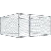 Helloshop26 - Chenil extérieur cage enclos parc animaux chien extérieur pour chiens acier galvanisé 2 x 2 x 1 m