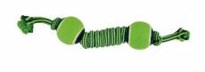Noeud avec 2 balles de tennis bicolores 38 cm Nayeco