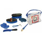 Tattini - Unique, Bleu 09: Kit enfant avec brosses et outils pour le nettoyage du cheval