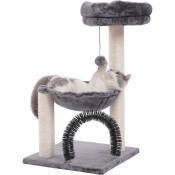 Atag - Arbre à chat, tour de 70 cm pour les chats d'intérieur, arbre à chat multi-niveaux avec poteaux à griffer, panier douillet et perchoir pour