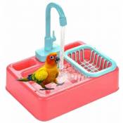 Baignoire oiseau, baignoire automatique perroquet avec robinet, baignoire douche oiseau pour animaux de compagnie