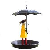 Fei Yu - Mangeoire pour oiseaux, parapluie à chaîne en métal suspendu pour l'extérieur, mangeoire en métal pour fille, imperméable à la pluie
