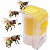 Ensoleillé - Reine abeille marqueur bouteille reine abeille cage cage plongeur d'une main outil d'apiculture jaune équipement d'apiculture