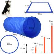 HENGMEI Agility Kit d'équipement d'agilité pour chiens, obstacles pour l'entraînement des chiens - Différentes combinaisons - Hauteur réglable avec