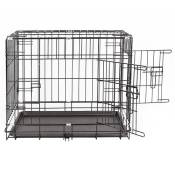 2pcs cage pliable chiens-61*46*48cm-noir