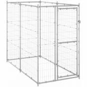 Chenil extérieur cage enclos parc animaux chien extérieur pour chiens acier galvanisé 110 x 220 x 180 cm