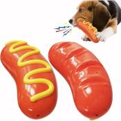 Jouets robustes pour chiens, jouets pour chiens de grande taille, jouets à mâcher pour hot-dog, jouets durables pour chiens de grande taille, jouets