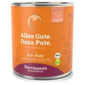 Lot Herrmann's Menu Bio Sensitive 24 x 800 g pour chien - dinde bio, légumes-racines bio, pommes de terre bio
