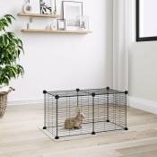 Maisonchic - Cage animaux de compagnie à 8 panneaux | Parc enclos pour animaux Noir 35x35 cm Acier 13941