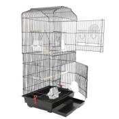 Cage Oiseaux Volière B.LIVEM® en Métal pour Oiseau Perroquet Perruche Conure Canaries Noir 46*35.3*92cm