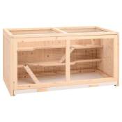 vidaXL Cage à hamster 89,5x45x45 cm bois massif de