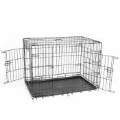 Wyctin - Hofuton Cage caisse de transport pliante 106 x 71 x 76 cm pour chien en métal noir