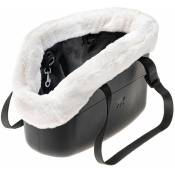 Ferplast - with-me winter Sac de transport pour chiens en résine avec housse, 3 couleurs. Variante - Mesures: 21.5 x 43.5 x h 27 cm - Noir - Noir