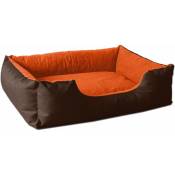 Lupi lit pour chien, Panier corbeille, coussin de chien:S, sunset (brun/orange) - Beddog