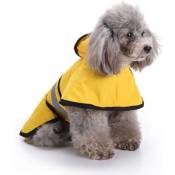 Ensoleille - Manteau de pluie réfléchissant pour chien de petite, moyenne et grande taille, imperméable avec capuche (couleur : jaune, taille : 2Xl)