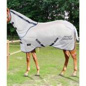 XL/155 cm, Gris argenté: Couverture en maille anti-mousse pour chevaux modèle silver sweet