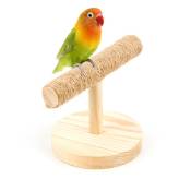 Aire de jeu pour perroquet - Accessoire durable pour oiseaux - Cacadu pour perruches ara - Couleur du bois