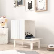 Vidaxl - Maison pour chat Blanc 60x36x60 cm Bois de