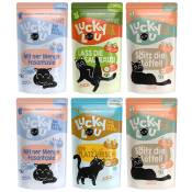 6x 125g Lucky Lou Adult Wild-Mix nourriture pour chat humide