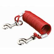 Animallparadise - 5M Chaîne d'attache avec câble en spirale Rouge