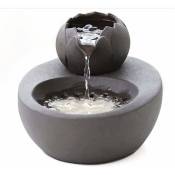 Fontaine d'eau - En céramique - Avec lotus vertical et filtre automatique - Idéale pour chat et animal de compagnie - noir
