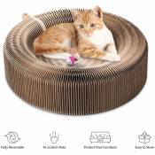 Cat Scratcher Lounge Bed Papier Ondule Pliable Forme Ronde Pour Big Cat 50 x 13 Cm