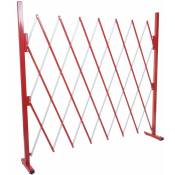 Hegele - jamais utilisé] Grillage HHG-374, grille protectrice télescopique, aluminium rouge/blanc hauteur 153cm, largeur 28-200cm - red
