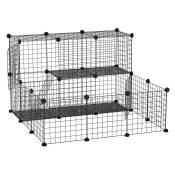 PawHut Enclos pour petits animaux cage pour rongeurs clôture pour animaux domestiques modulable DIY105 x 105 x 70 cm noir Aosom France