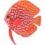 Poisson tropical silicone faux poisson coloré fée simulation lumineuse aquarium décoration aménagement paysager artificiel faux poisson 7*7.5cm rouge