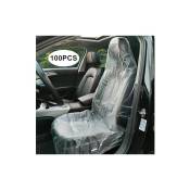 Gabrielle - Lot de 100 housses de siège de voiture jetables en plastique transparent - Protégez votre voiture : Ces housses jetables en plastique