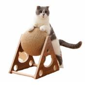 Grattoir boule pour chat en bois