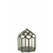 Jolipa - Terrarium en verre noir 23x23x30 cm