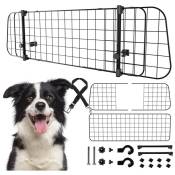Vingo - grille pour chien voiture barrière universelle barrière de protection animaux Avec 3 barbelés largeur réglable Pour les chiens noir - 80% fer