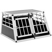 Wiesenfield Caisse de transport pour chien - Aluminium - Forme trapèze - 70 x 90 x 50 cm - avec séparation