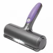 Debuns - Sweeper Brush - Brosse anti poils animaux - Ramasse poils chat / chien - Violet et Gris - Pour Canapé/Vêtements/Voiture