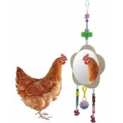 Poulet jouet swing miroir suspendu cloche et molaire poulet jouet oiseau jouet miroir poulet miroir