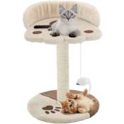 The Living Store - Arbre à chat avec griffoir en sisal 40 cm Beige et Marron Beige