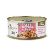 Applaws Taste Toppers en bouillon 6 x 156 g pour chien - poulet, jambon, potiron, carottes, petits pois