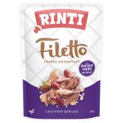 Lot RINTI Filetto en gelée 48 x 100 g pour chien - canard, cœur de canard