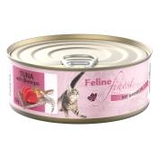 24x85g Feline Finest, thon, crevettes - Pâtée pour chat
