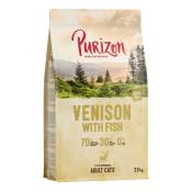 2,5kg Purizon sans céréales Adult cerf, poisson - Croquettes pour chat