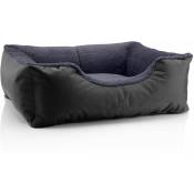 Lit pour chien Beddog TEDDY,canapé,coussin, panier corbeille lavable avec bordure:S, the-rock (noir/gris)