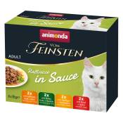 8 x 85 g pack mixte animonda vom Feinsten Adult Raffinesse en sauce pour chats adultes, nourriture humide pour chats