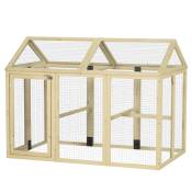 PawHut Enclos poulailler en bois cage à poules parc