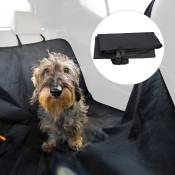 Relaxdays - Couverture voiture chien, 4 sangles pour l'appui-tête, couverture imperméable, l x p : 136 x 142 cm, noir
