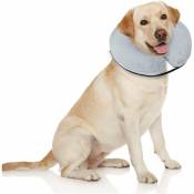 Collier gonflable de protection pour chiens et chats - Le collier de récupération à cône doux pour chien ne bloque pas la vision E-Collar (Grand,