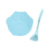 Couvercle de conservation portable en silicone pour chien et chat 2 en 1 cuillère à sceller les aliments pour animaux de compagnie couvercle de